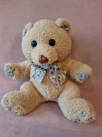 Ours en peluche tout doux vintage noeud papillon