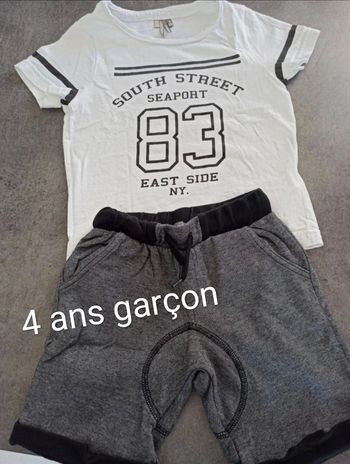 Ensemble short tee shirt manches courtes
