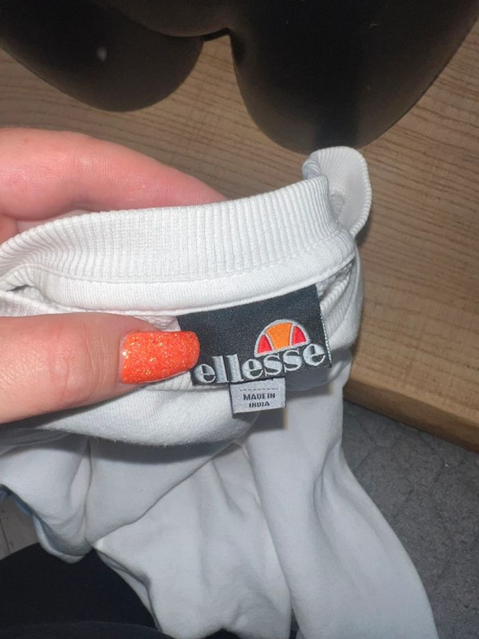 Pull sweat ellesse fille ado 12 13 ans blanc XXS - photo numéro 2