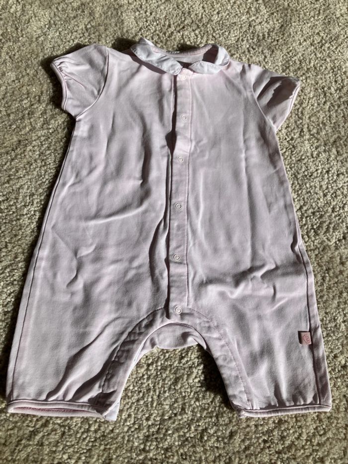 Jolie combishort rose clair pour fille - jean Bourget - 6 mois - photo numéro 7