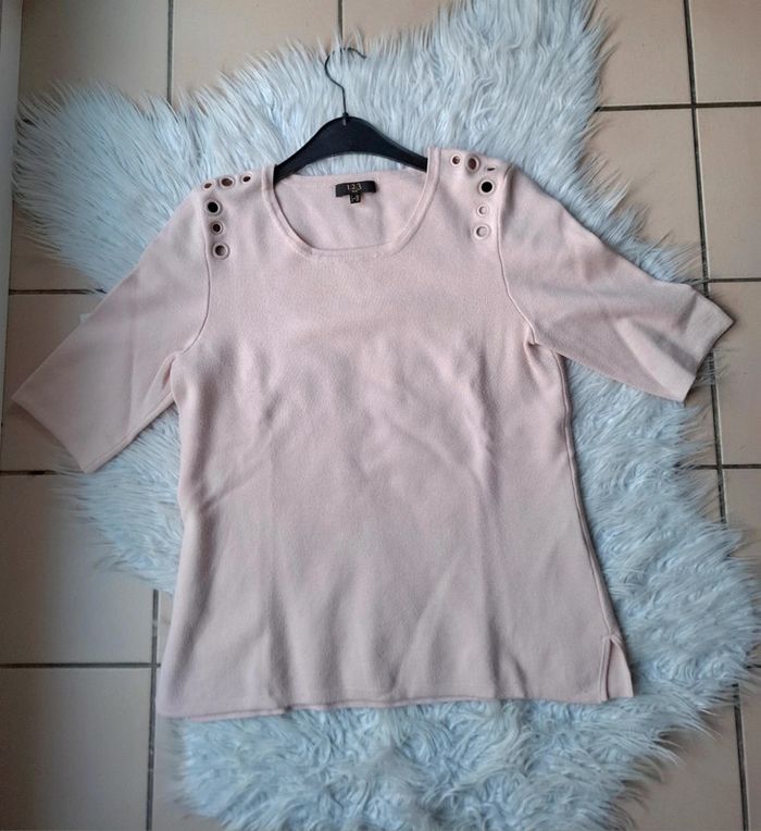 Pull rose poudre 123