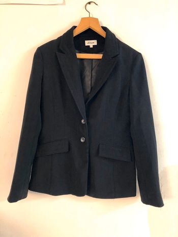 Veste type tailleur légèrement rayée noire Etam