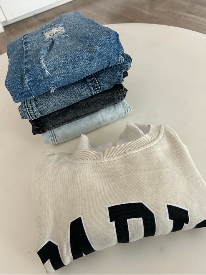 Lot 4 jeans GAP/ZARA + robe-sweat - photo numéro 4