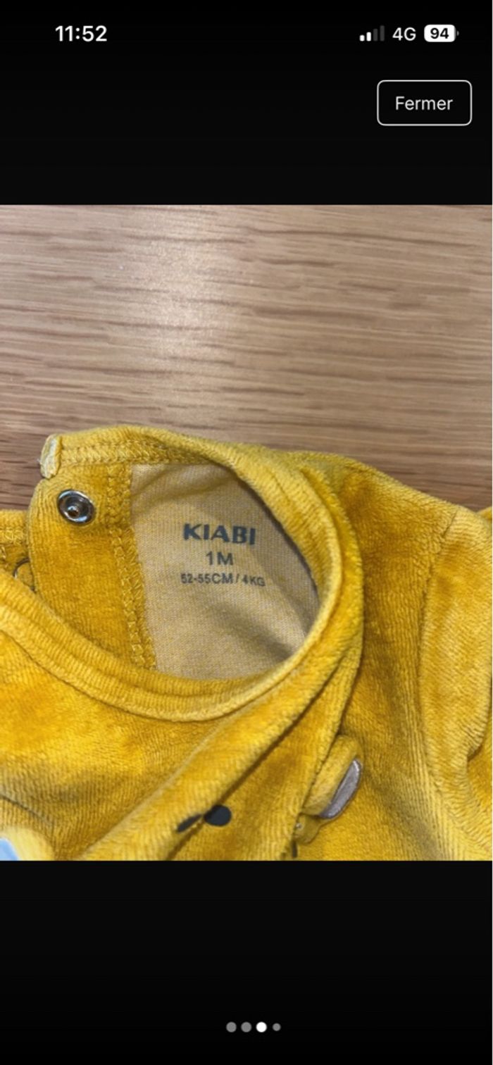 Pyjama jaune moutarde 1 mois - photo numéro 3