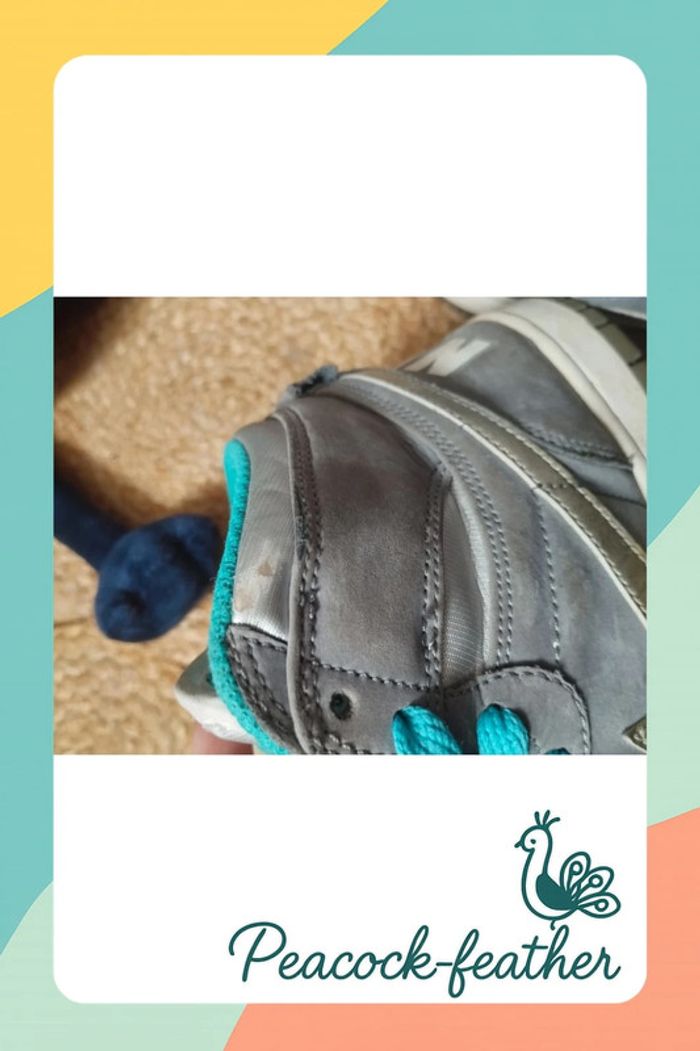 Baskets Nike grises turquoise 37.5 - photo numéro 11