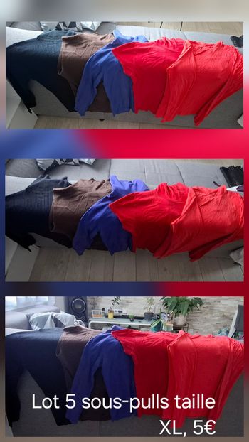 Lot sous pull XL