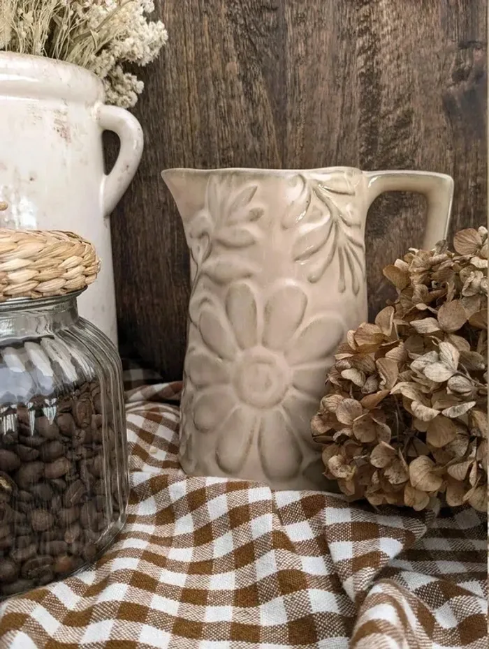 Joli vase en céramique, motifs fleurs - Neuf - photo numéro 2