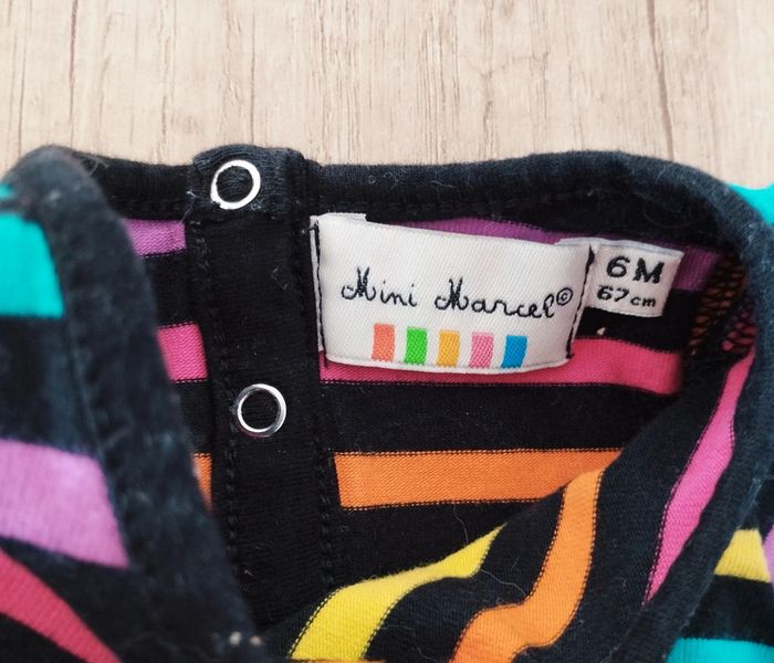 T-shirt manches longues fille multicolore taille 6 mois Little Marcel - photo numéro 2
