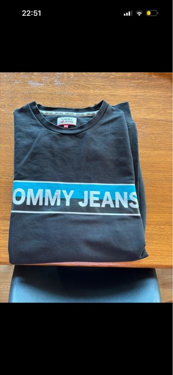Pull tommy noir imprimé 