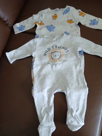 lot 2 pyjamas garcon en coton tex baby 54 cm 1 mois