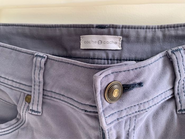 Jupe Cache Cache droite Bleu Gris Taille 38 M - photo numéro 3