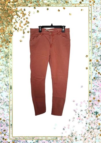 Pantalon jeans peau pêche corail saumon zara taille 40 L