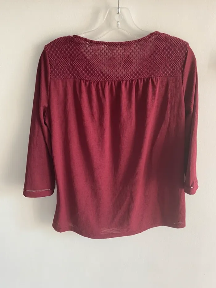 Blouse manche 3/4 promod bordeau - photo numéro 7