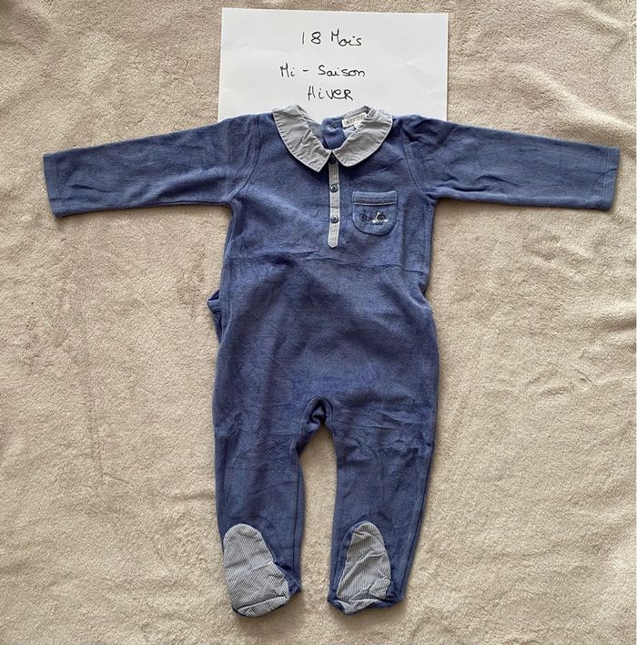 Lot de 3 pyjamas chauds - Petit Bateau & autre - 18 mois - TBE - photo numéro 2