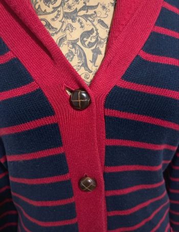 Cardigan rayé marine et rouge Tommy Hilfiger taille L