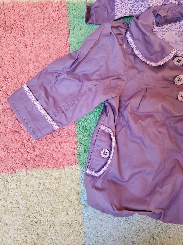 Manteau Parka avec capuche mi-saison fille - 18 mois- TBE - Grain de blé - photo numéro 3