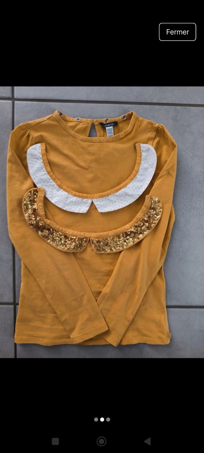 Vend tee shirt manches longues fille 10ans Okaïdi - photo numéro 2