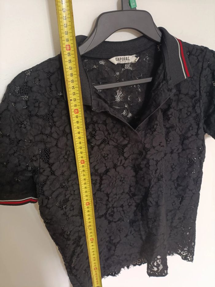 Polo dentelle noir transparent Kaporal M - photo numéro 3