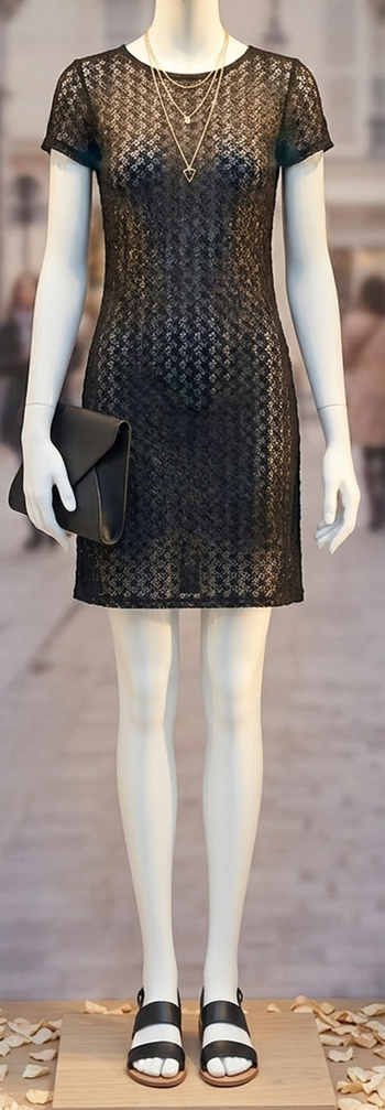 Petite Robe Noire en Dentelle – Chic & Intemporelle