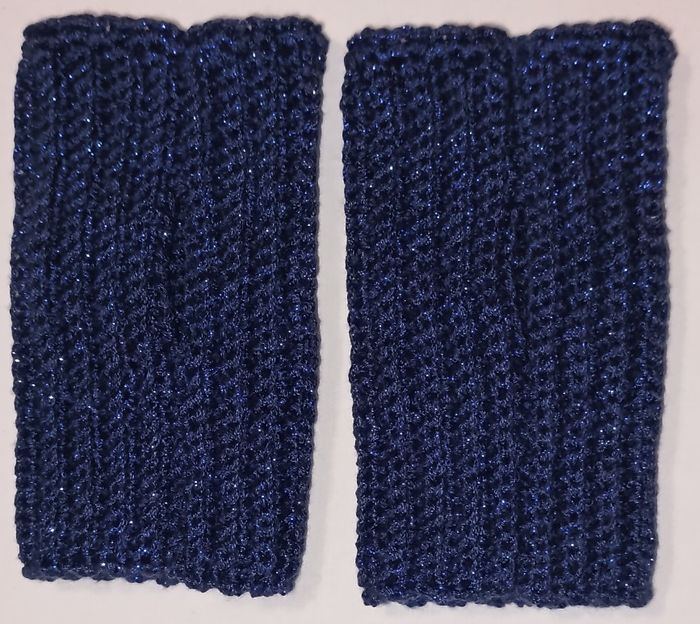 Mitaines "COBALT" fait main au crochet taille M/L - photo numéro 6