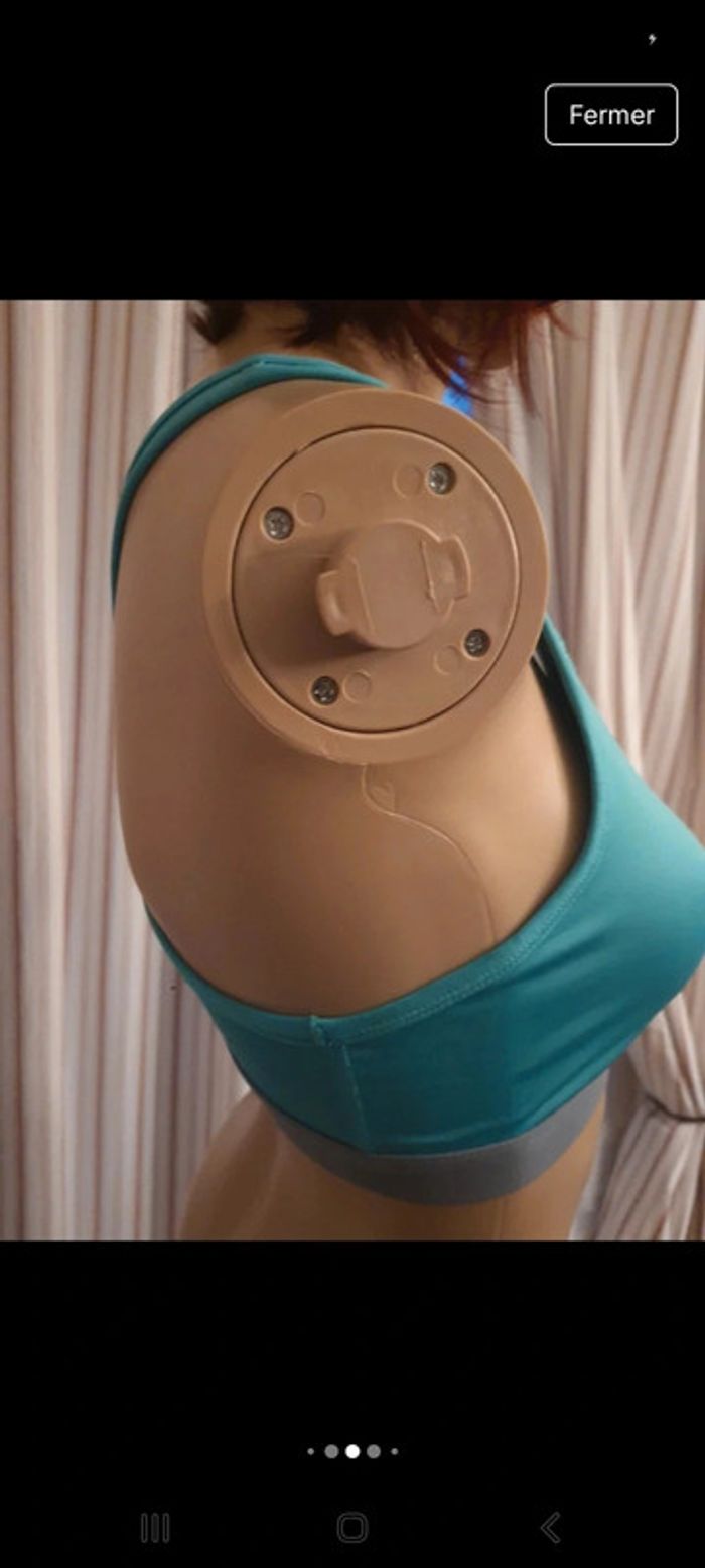 Brassière de sport tourquoise/gris Nike taille S - photo numéro 5