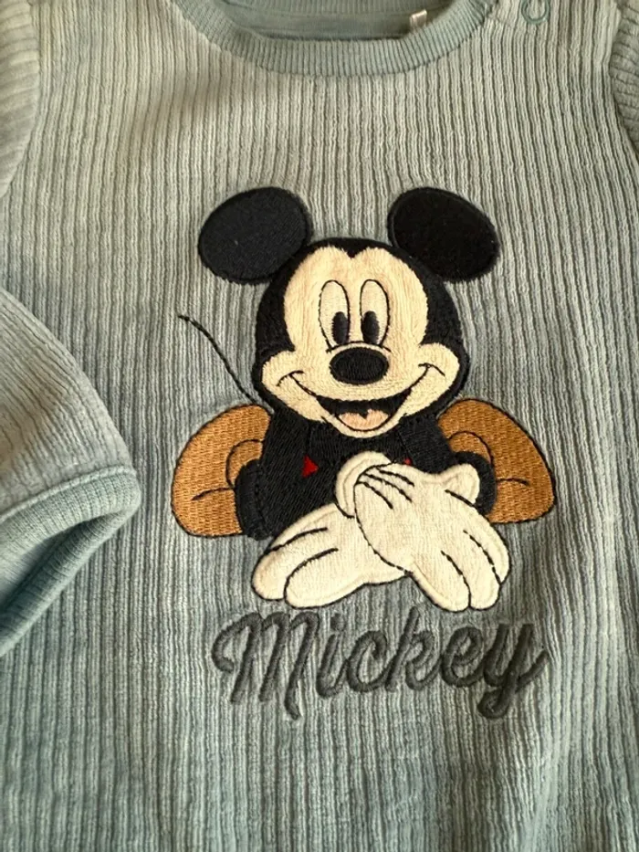 Pull Mickey côtelé 6-9 mois (74 cm) - photo numéro 3
