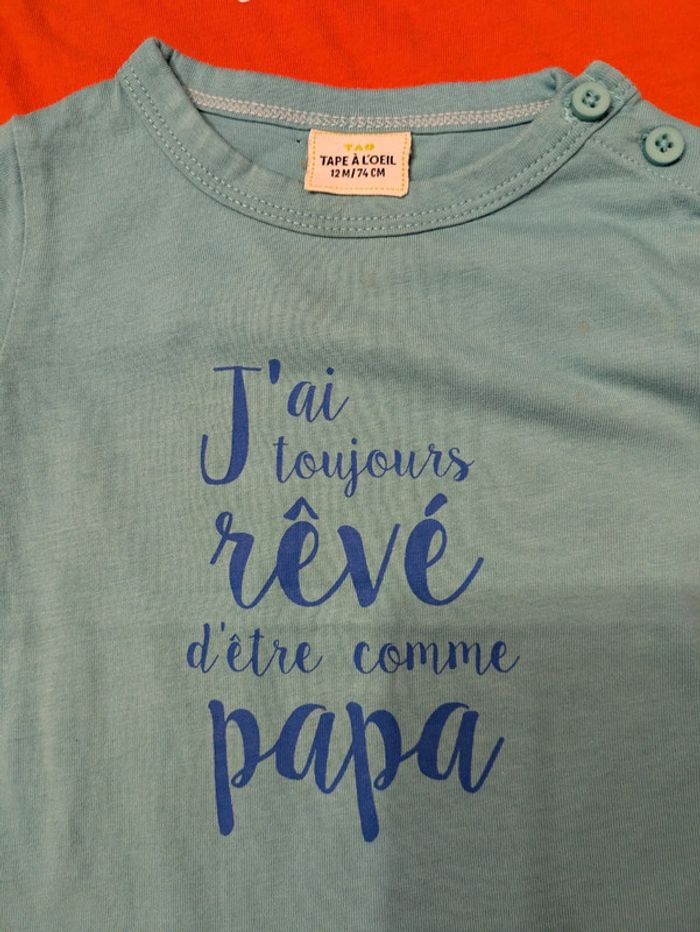 Lot de 2 tee-shirts 12 mois - photo numéro 3