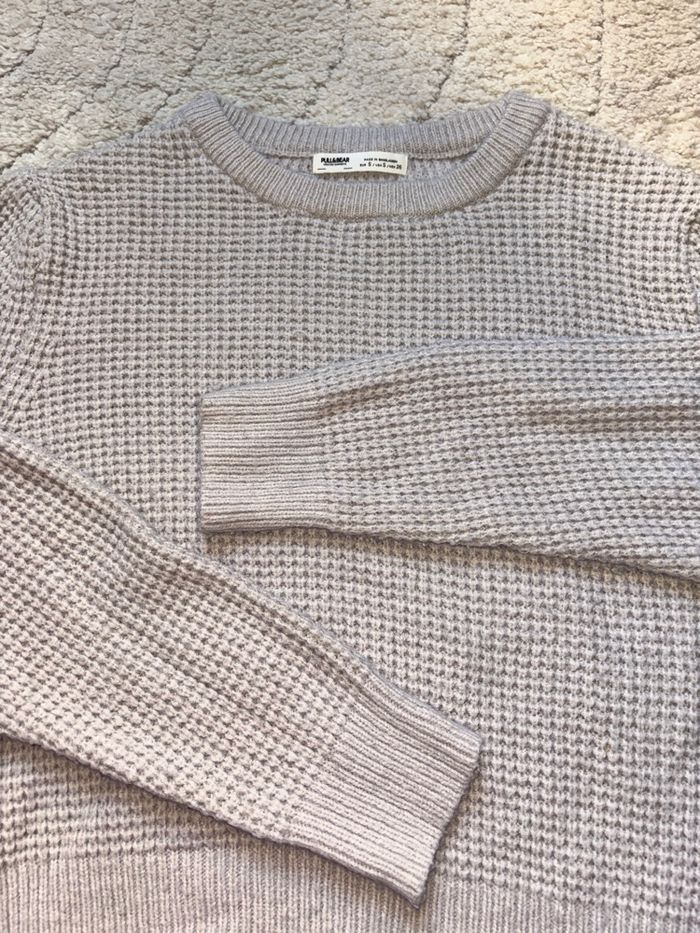 Pull beige en maille - photo numéro 3