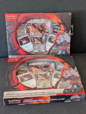 Lot 2 Coffrets Pokémon Ursaking Lune Vermeille-ex (EB11, EV8 et EV07) Fr