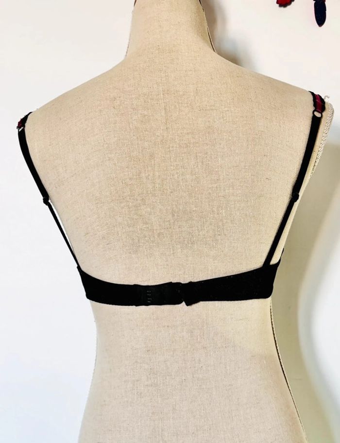 🎀 soutien gorge noir velours et dentelle taille 85 c - photo numéro 4
