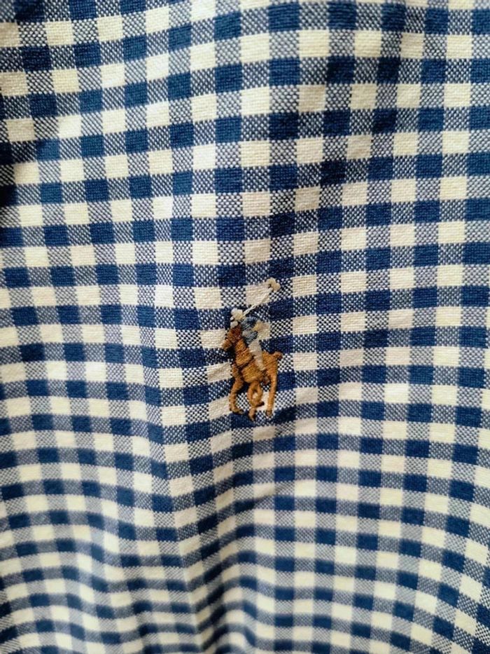 Chemise Ralph Lauren à carreaux bleus et blancs – Taille XL (convient aux gabarits larges) - photo numéro 7