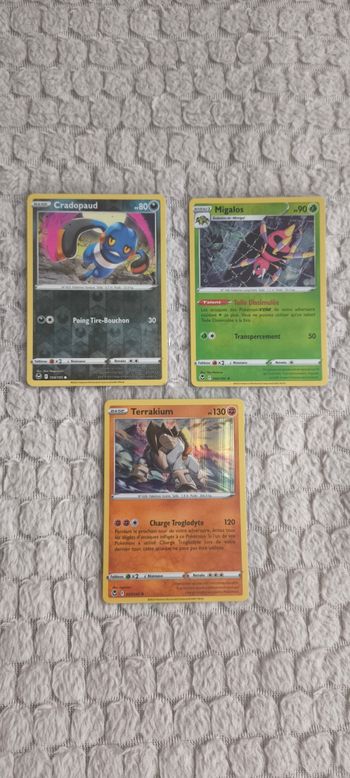 Lot de 3 cartes Pokémon Tempête Argentée - Reverses & Holo
