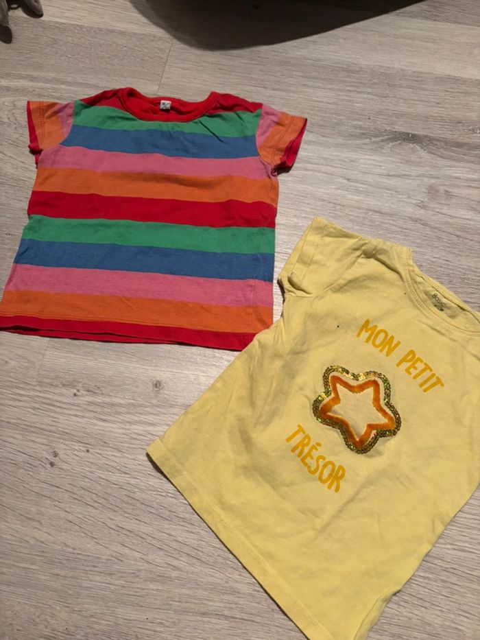 Tee shirt fille 3 ans x2