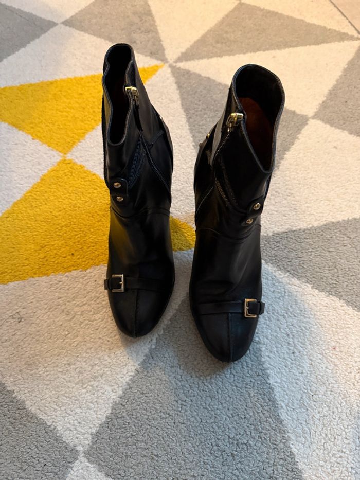 Bottines à talons en cuir Heyraud Taille 38 - photo numéro 2