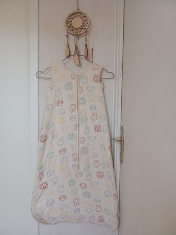 Turbulette, gigoteuse  mixte, jaune pâle , motif animaux Tog 1 mi saison, été , non réglable jusqu'à 24 mois