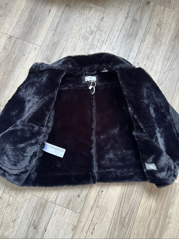 Manteau Perfecto suédine fausse fourrure 3/4 ans mango - photo numéro 3