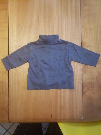 Haut manches longues col roulé licorne 3 mois