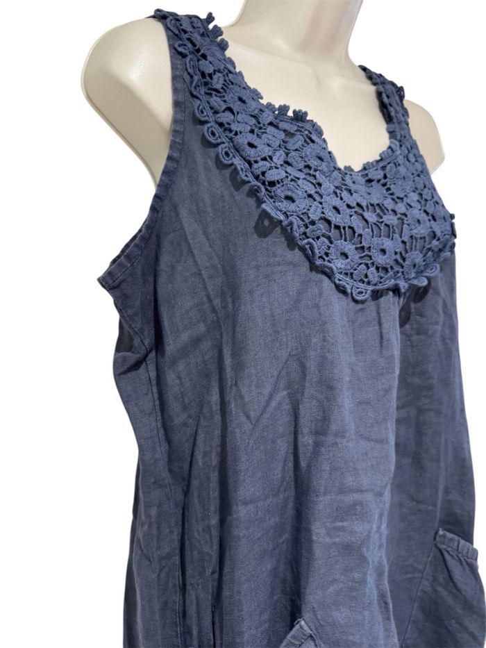 Robe lin taille S/36 bleu été printemps - photo numéro 8