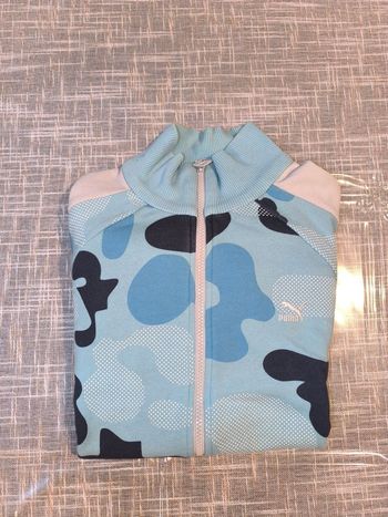 Veste de jogging Puma - Motif Camo Bleu/Gris - Taille S - Très bon état