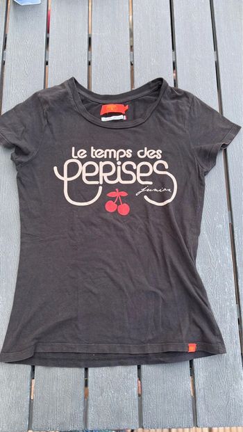 T shirt manches courtes noir le Temps des crises taille 14 ans