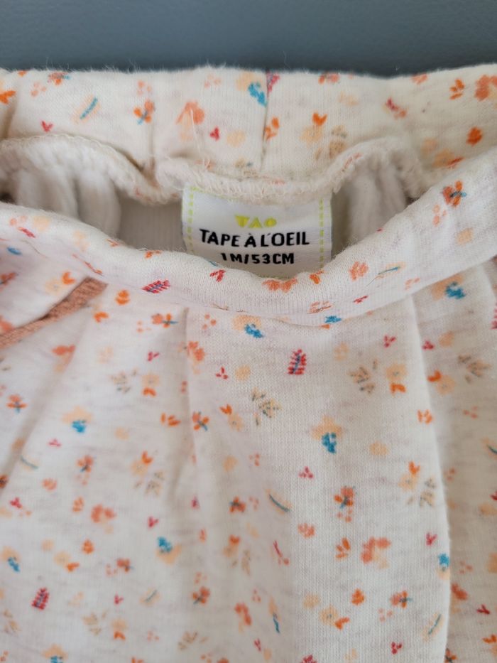 Pantalon molletonné 1mois fille - photo numéro 2