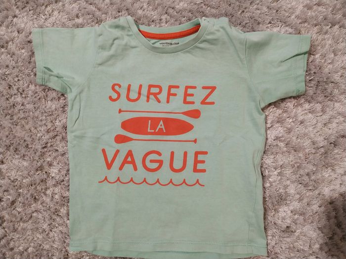 T-shirt Menthe "Surfer sur la vague" Vertbaudet