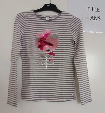 T-shirt ml rayé 10 ans Okaïdi