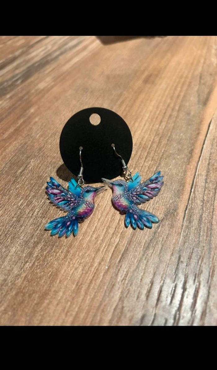 Boucles d’oreilles colibri neuve