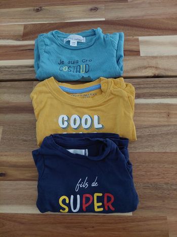 Lot 3 t-shirt manches longues 6 mois/68 cm