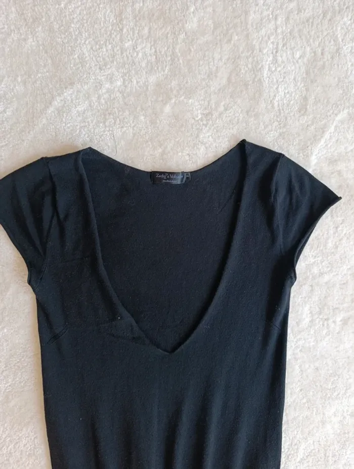 Petite robe noir Zadig & Voltaire T2 matière laine légère fluide modèle New Jazz - photo numéro 6
