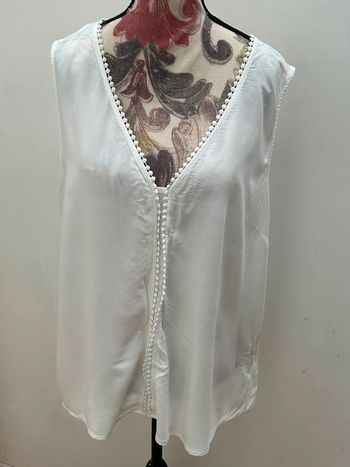 Débardeur sans manches en viscose  blanc gémo femme XL été