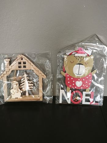 Décoration de Noël en bois à suspendre 