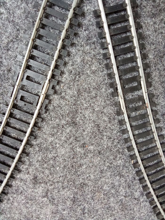 Lot de 17 rails en métal pour train électrique, courbe, droite, croisement - photo numéro 8