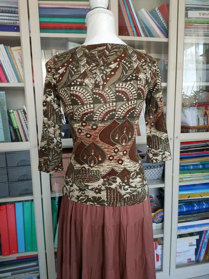 Top Xanaka à motifs ethniques, taille S, allure bohème chic - photo numéro 2